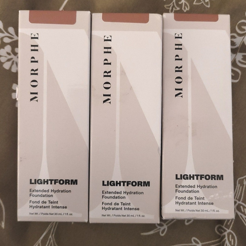 3 Morphe NIB NEW Lightform Extended Hydration Foundations Rich 24W Glow Radiant